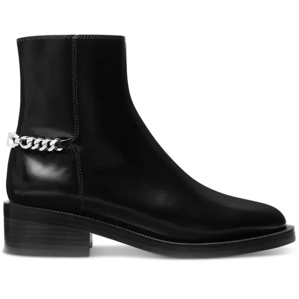New Michael Kors Women's Carlisle Chain-Detail Black Ankle Booties Size 8.5 - Picture 3 of 5